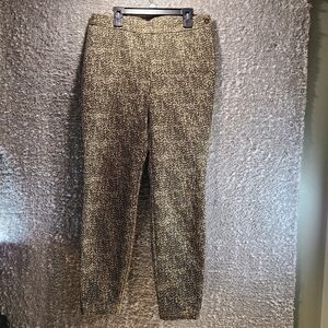 Chico's Women Animal Print Side Zip Pants Stretch Sz 0, S Cotton Blend